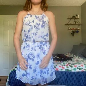 Simple open back flower dress